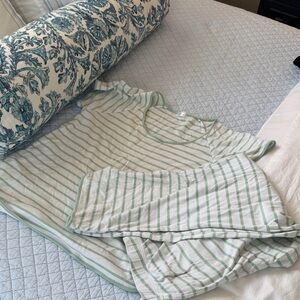 Striped Green and White Pajama Set